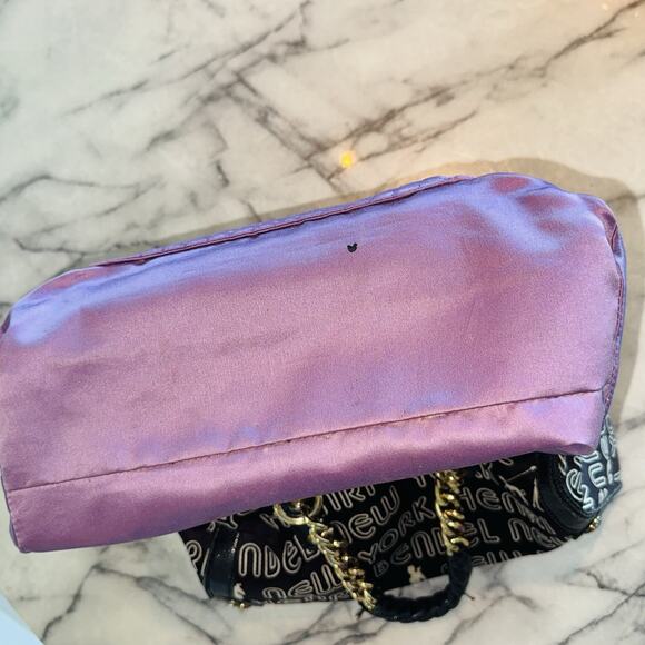 Henri Bendel Signature Brown Logo Speedy Satchel Large Handbag 13"x7x8 Gold - Picture 8 of 13